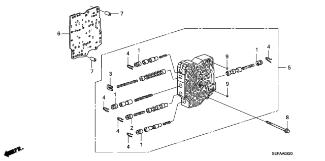 2008 Acura TL 4 Door BASE (NAVIGATION) KA 5AT AT Secondary Body Diagram