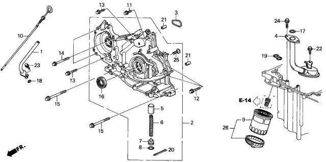 2004 Acura RL Oil Filter (Toyo Roki) Diagram for 15400-PCX-004