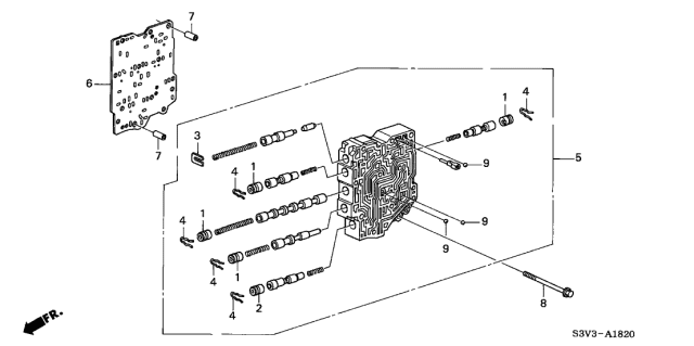 2005 Acura MDX AT Secondary Body Diagram