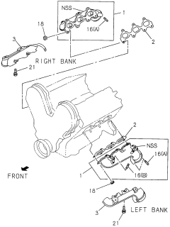 1996 Acura SLX 4 Door 4LS (PREMIUM) KA 4AT Exhaust Manifold Diagram