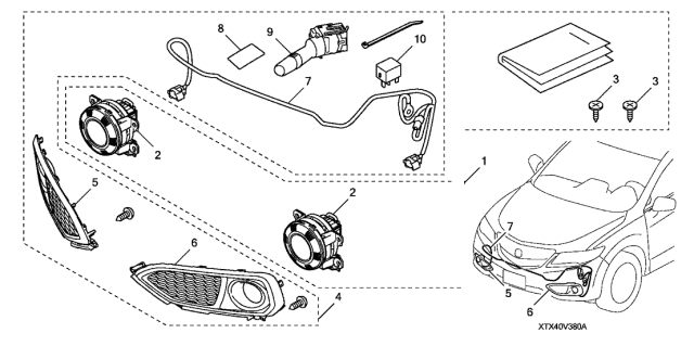 2018 Acura RDX 5 Door TECH (2WD) KA 6AT Foglights Diagram