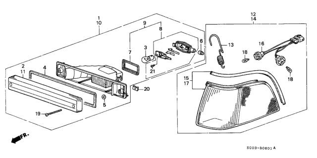 1987 Acura Legend Front Combination Light Diagram