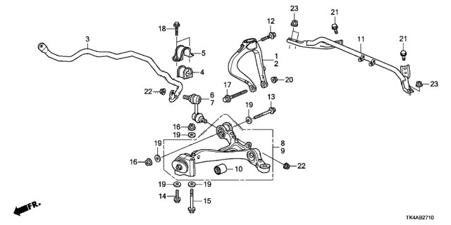 2014 Acura TL 4 Door TECH (3.7) KA 6MT Front Lower Arm Diagram