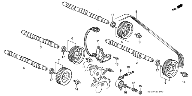 2002 Acura NSX Camshaft - Timing Belt Diagram