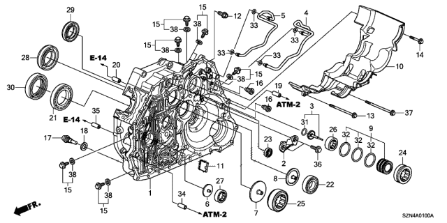 2012 Acura ZDX Bearing (15X32X8) Diagram for 91011-RT4-004