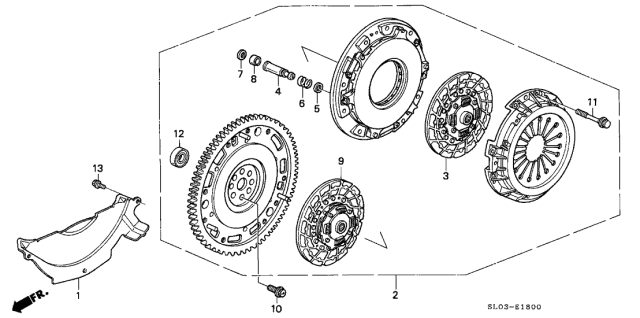 1995 Acura NSX Disk Set, First FRiction Diagram for 22200-PR7-305