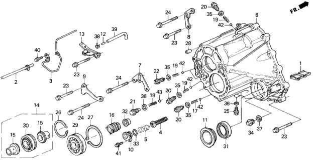 1992 Acura Legend MT Transmission Housing Diagram