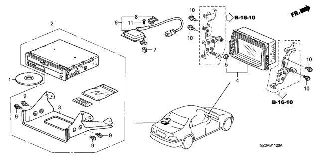 2004 Acura RL Bracket, Navigation Electroniccontrol Unit Diagram for 39541-SZ3-Z20