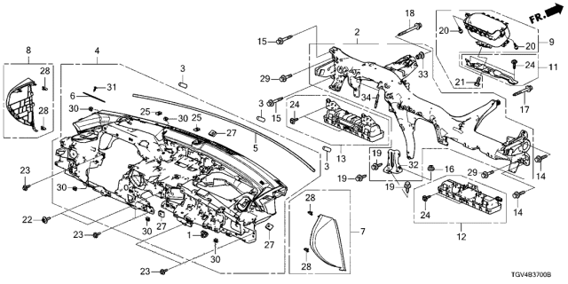 2021 Acura TLX Bolt-Washer (8X96.5) Diagram for 90121-TZ5-A01