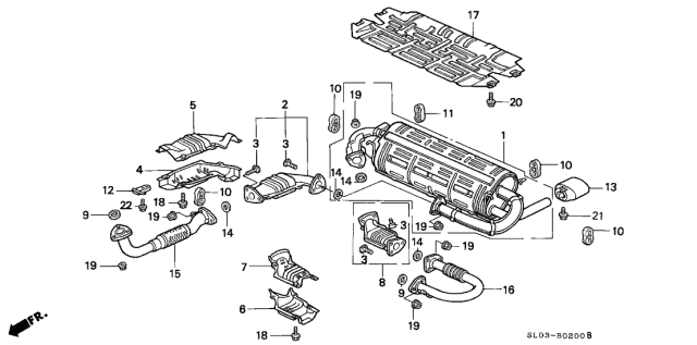 1991 Acura NSX Cover, Rear Converter (Upper) Diagram for 18184-PR7-A00