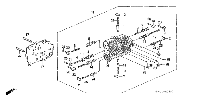2005 Acura NSX 2 Door NSX-T KA 4AT AT Secondary Body Diagram