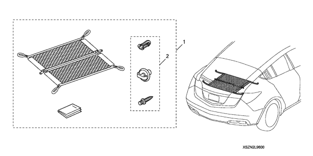 2010 Acura ZDX 5 Door TECH KA 6AT Cargo Net Diagram
