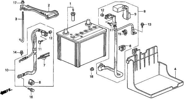 1997 Acura TL Battery Assembly (25/440Amp) Diagram for 31500-SF1-A2100M