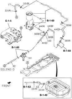 1996 Acura SLX 4 Door 4XS (BASE) KL 4AT A/C Evaporative System (Engine) Diagram