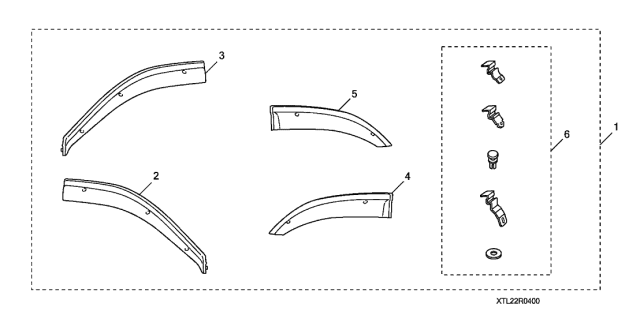 2014 Acura TSX Door Visor Diagram