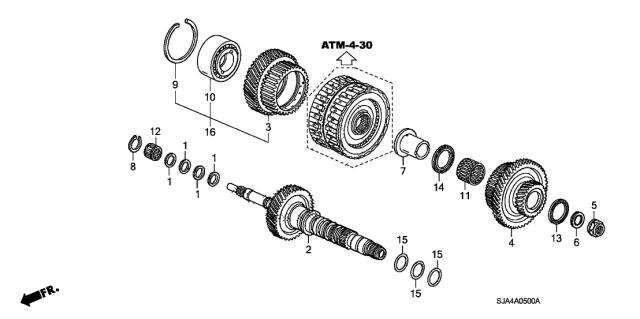 2005 Acura RL AT Mainshaft Diagram