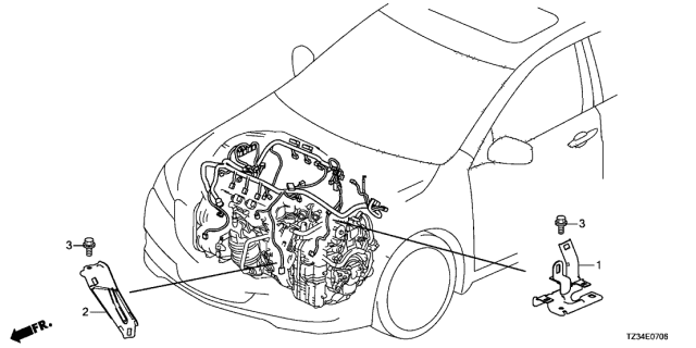 2019 Acura TLX Stay B, Engine Harness Diagram for 32742-5J2-A50
