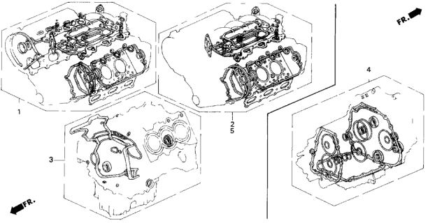 1992 Acura Legend 2 Door LS KL 4AT Gasket Kit Diagram