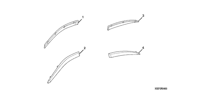 2008 Acura TL 4 Door BASE (NAVIGATION) KA 5AT Door Visors Diagram