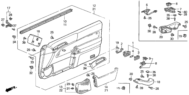 1998 Acura CL Pocket, Right Front Door (Classy Gray) (Power Window) Diagram for 83504-SV2-000ZF