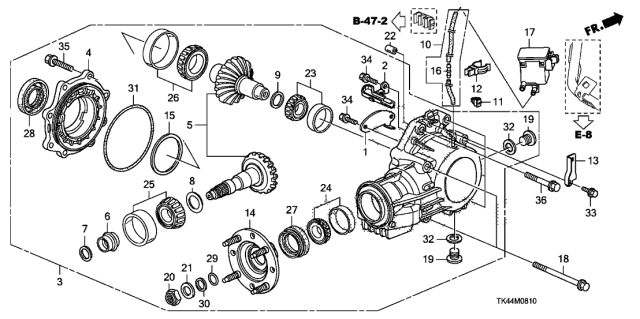 2012 Acura TL 4 Door TECH (SHAWD) KA 6MT Mt Transfer Diagram