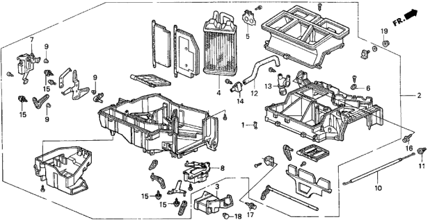 1998 Acura CL Heater Unit Diagram for 79100-SS8-A01