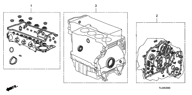 2009 Acura TSX 4 Door TSX KA 6MT Gasket Kit Diagram