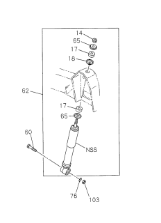 1998 Acura SLX 4 Door 4LS (PREMIUM) KA 4AT Front Shock Absorber Diagram