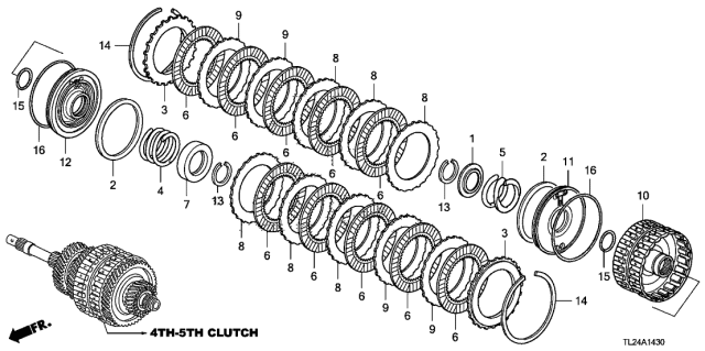 2011 Acura TSX 4 Door TSX V6 KA 5AT AT Clutch (4TH-5TH) (V6) Diagram