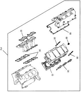 1996 Acura SLX 4 Door 4LS (PREMIUM) KL 4AT Engine Gasket Kit Diagram 1