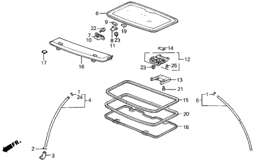 1987 Acura Integra Sunroof Diagram