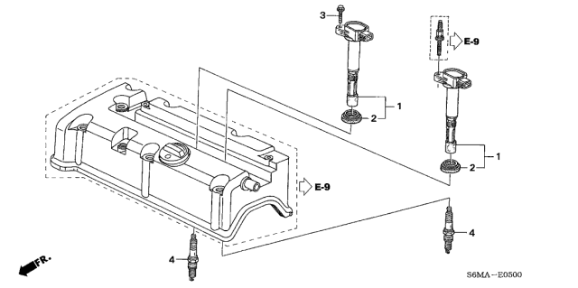 2006 Acura RSX 3 Door BASE KA 5AT Ignition Coil Diagram