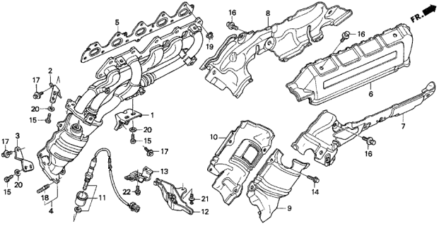 1995 Acura TL Cover A, Exhaust Manifold Diagram for 18120-P1R-A00