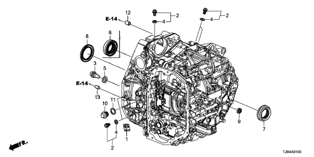 2019 Acura RDX Oil Seal (53X76X6.5) Diagram for 91207-RJ2-003