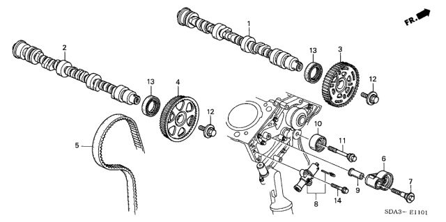 2006 Acura TL Front Camshaft Complete Diagram for 14100-RGL-A00