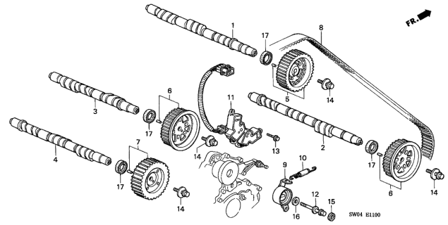 2003 Acura NSX Camshaft, Front In. Diagram for 14111-PR7-A10