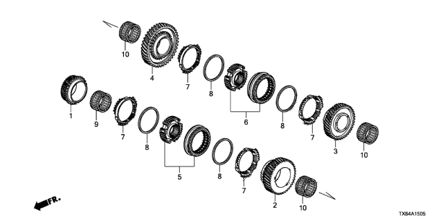 2017 Acura ILX 4 Door TECH (PLUS A-SPEC) KA DCT AT Gears (Mainshaft) Diagram