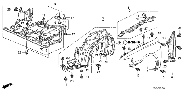 2008 Acura TSX Engine Cover Assembly (Lower) Diagram for 74111-SEC-A00