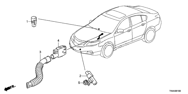 2013 Acura TL 4 Door BASE (SHAWD) KA 6AT A/C Sensor Diagram