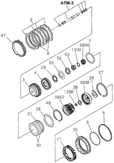 1996 Acura SLX 4 Door 4LS (PREMIUM) KL 4AT AT Over Drive Gear Diagram