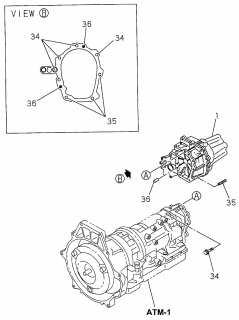 1996 Acura SLX AT Transfer Assembly Diagram