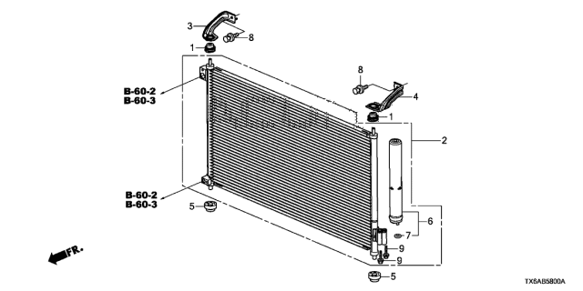 2021 Acura ILX 4 Door 24TECH (A-SPEC) KA DCT A/C Condenser Diagram