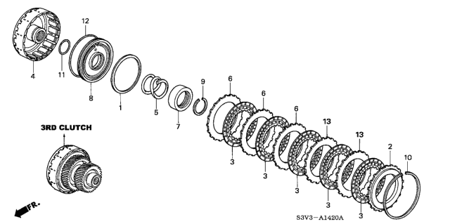 2003 Acura MDX Plate, Clutch End (9) (2.9MM) Diagram for 22599-RDK-003