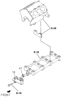 1996 Acura SLX 4 Door 4XS (BASE) KA 4AT Engine Oil Piping Diagram