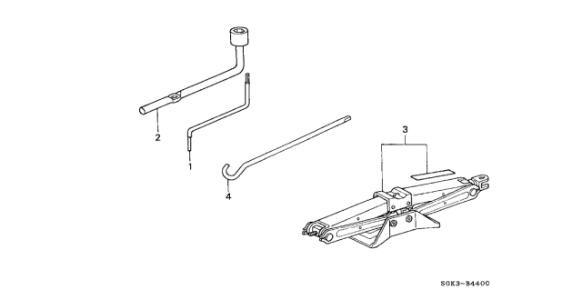 2002 Acura TL 4 Door TL KA 5AT Tools - Jack Diagram
