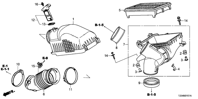 2020 Acura MDX Air Cleaner Cover Diagram for 17211-5J6-A20