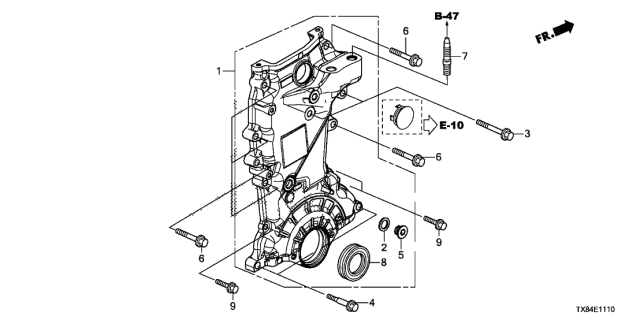 2014 Acura ILX Hybrid Oil Seal (40X55X7) (Nok) Diagram for 91212-RB0-003