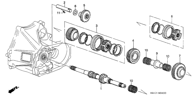 1990 Acura Legend Mainshaft Diagram for 23210-PG2-A30