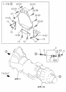 1998 Acura SLX Cover Under, Transmission Diagram for 8-97164-547-3