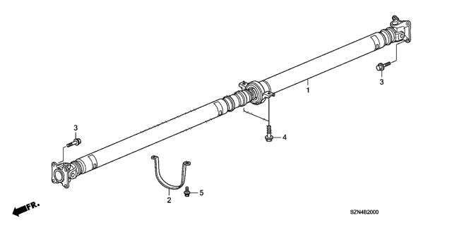2010 Acura ZDX 5 Door TECH KA 6AT Propeller Shaft Diagram